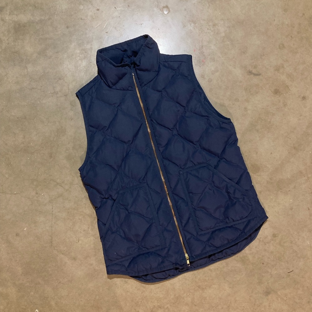 J. Crew Dark Blue Quilted Vest